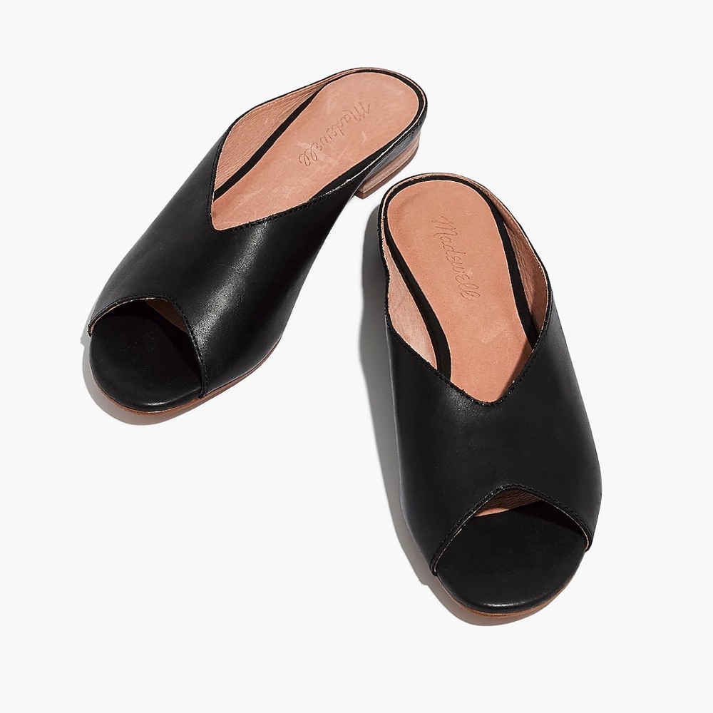 Madewell The Tavi Slide Sandal Black Leather Size 8.5